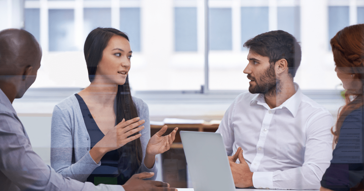 CrossGroup A work team in discussion emotional intelligence